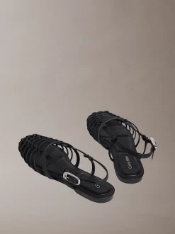 Calvin Klein Liliana - Riemchen-Ballerinas aus Leder^Damen SandalenFrisch Eingetroffen