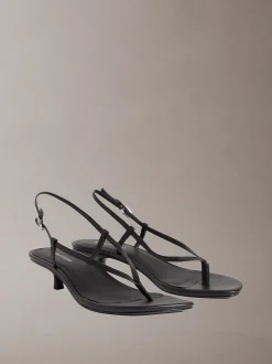Calvin Klein Lina - Sandalen mit Kitten-Heel-Absatz aus Leder^Damen SandalenFrisch Eingetroffen