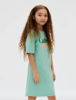 Calvin Klein Lockeres T-Shirt-Kleid mit Logo^Kinder Kleider & Röcke|Kleidung
