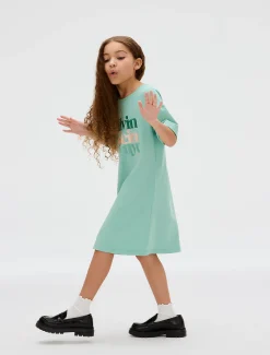 Calvin Klein Lockeres T-Shirt-Kleid mit Logo^Kinder Kleider & Röcke|Kleidung