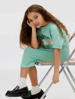 Calvin Klein Lockeres T-Shirt-Kleid mit Logo^Kinder Kleider & Röcke|Kleidung