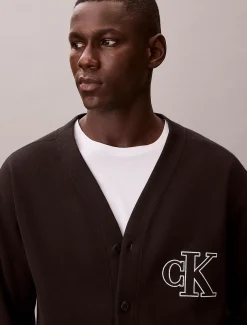 Calvin Klein Logo-Cardigan mit doppelten Rippen^Herren Strickdesigns
