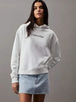 Calvin Klein Logo-Hoodie aus Baumwoll-Frottee^Damen Sweatshirts & Hoodies
