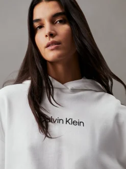Calvin Klein Logo-Hoodie aus Baumwoll-Frottee^Damen Sweatshirts & Hoodies