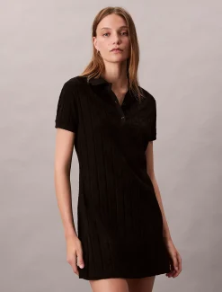 Calvin Klein Logo-Jacquard-Polokleid^Damen Kleider & Röcke