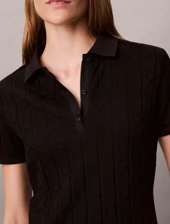 Calvin Klein Logo-Jacquard-Polokleid^Damen Kleider & Röcke