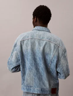 Calvin Klein Logo-Jeansjacke im 90er-Jahre-Look^Herren Jeansjacken|JackenFrisch Eingetroffen