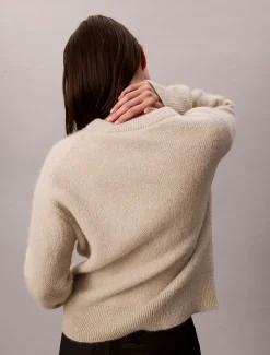 Calvin Klein Logo-Pullover aus Alpaka-Gemisch^Damen Strickdesigns