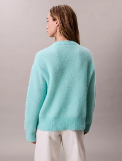 Calvin Klein Logo-Pullover aus Alpaka-Gemisch^Damen Strickdesigns