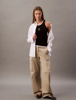 Calvin Klein Logo-Tanktop aus gerippter Baumwolle^Damen T-shirts & Tops