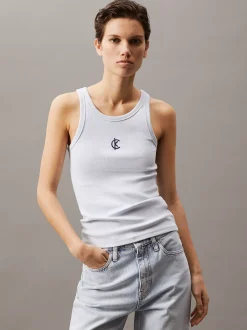 Calvin Klein Logo-Tanktop aus gerippter Baumwolle^Damen T-shirts & Tops