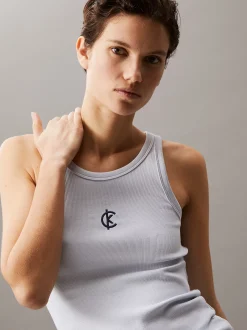 Calvin Klein Logo-Tanktop aus gerippter Baumwolle^Damen T-shirts & Tops