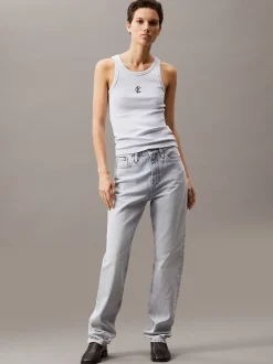 Calvin Klein Logo-Tanktop aus gerippter Baumwolle^Damen T-shirts & Tops