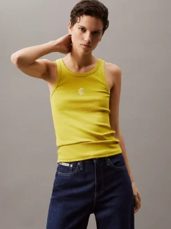 Calvin Klein Logo-Tanktop aus gerippter Baumwolle^Damen T-shirts & Tops