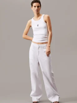 Calvin Klein Logo-Tanktop aus gerippter Baumwolle^Damen T-shirts & Tops