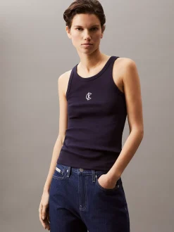 Calvin Klein Logo-Tanktop aus gerippter Baumwolle^Damen T-shirts & Tops