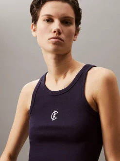 Calvin Klein Logo-Tanktop aus gerippter Baumwolle^Damen T-shirts & Tops