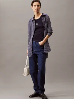 Calvin Klein Logo-Tanktop aus gerippter Baumwolle^Damen T-shirts & Tops