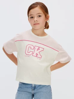 Calvin Klein Logo-T-Shirt in Blockfarben-Design^Kinder T-shirts & Tops|Kleidung