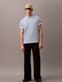 Calvin Klein Logo-T-Shirt mit Acid-Waschung^Herren T-shirts