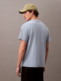 Calvin Klein Logo-T-Shirt mit Acid-Waschung^Herren T-shirts