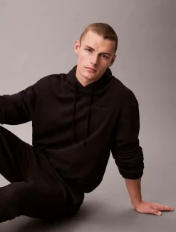 Calvin Klein Lounge-Hoodie aus Baumwoll-Frottee-Mix^Herren Nachtwäsche & LoungewearFrisch Eingetroffen