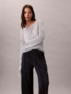 Calvin Klein Lounge-Schlupfhose aus Plissee^Damen Hosen & Shorts