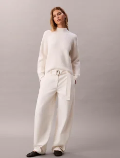 Calvin Klein Lässige Baumwollhose mit Gürtel^Damen Hosen & Shorts