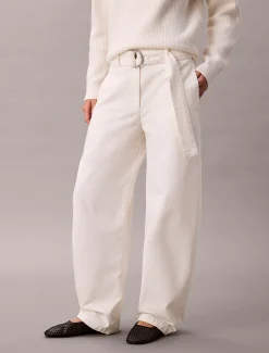 Calvin Klein Lässige Baumwollhose mit Gürtel^Damen Hosen & Shorts