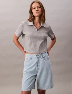 Calvin Klein Lässige Bermuda-Shorts aus Leinen-Mix^Damen Hosen & Shorts