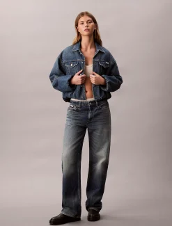 Calvin Klein Lässige Bubble-Jeansjacke^Damen Jeansjacken|JackenFrisch Eingetroffen