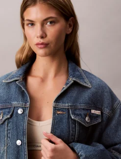 Calvin Klein Lässige Bubble-Jeansjacke^Damen Jeansjacken|JackenFrisch Eingetroffen