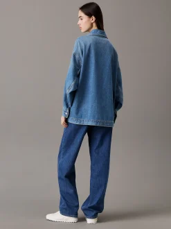 Calvin Klein Lässige Denim-Hemdjacke^Damen Jeansjacken|JackenFrisch Eingetroffen
