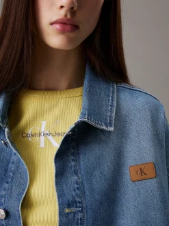 Calvin Klein Lässige Denim-Hemdjacke^Damen Jeansjacken|JackenFrisch Eingetroffen