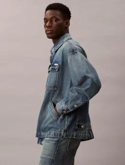 Calvin Klein Lässige Feldjacke aus Denim^Herren Jeansjacken|JackenFrisch Eingetroffen