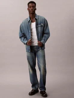 Calvin Klein Lässige Feldjacke aus Denim^Herren Jeansjacken|JackenFrisch Eingetroffen