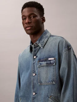 Calvin Klein Lässige Feldjacke aus Denim^Herren Jeansjacken|JackenFrisch Eingetroffen