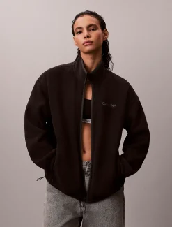 Calvin Klein Lässige Fleecejacke mit Stehkragen^Damen JackenFrisch Eingetroffen