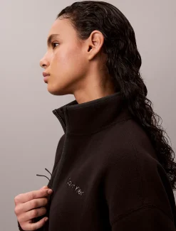 Calvin Klein Lässige Fleecejacke mit Stehkragen^Damen JackenFrisch Eingetroffen