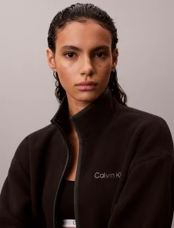 Calvin Klein Lässige Fleecejacke mit Stehkragen^Damen JackenFrisch Eingetroffen