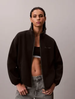 Calvin Klein Lässige Fleecejacke mit Stehkragen^Damen JackenFrisch Eingetroffen