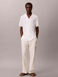 Calvin Klein Lässige gerade geschnittene Cargohose aus Leinenmischung^Herren Hosen & Shorts