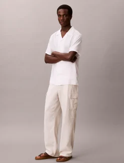 Calvin Klein Lässige gerade geschnittene Cargohose aus Leinenmischung^Herren Hosen & Shorts