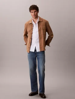 Calvin Klein Lässige Hemdjacke aus Wildleder^Herren JackenFrisch Eingetroffen