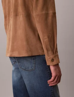 Calvin Klein Lässige Hemdjacke aus Wildleder^Herren JackenFrisch Eingetroffen
