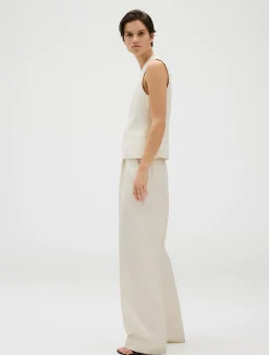 Calvin Klein Lässige Hose aus Leinen mit Bundfalten^Damen Hosen & Shorts