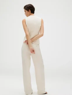 Calvin Klein Lässige Hose aus Leinen mit Bundfalten^Damen Hosen & Shorts