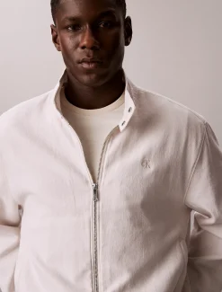 Calvin Klein Lässige Jacke aus Baumwolle und Leinen^Herren JackenFrisch Eingetroffen
