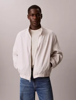 Calvin Klein Lässige Jacke aus Baumwolle und Leinen^Herren JackenFrisch Eingetroffen