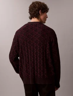 Calvin Klein Lässige Strickjacke mit durchgehendem Emblem-Logo^Herren Strickdesigns